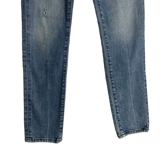 7 For All Mankind Peggi Tapered Straight High Rise Blue Denim Jeans Size 25 - Picture 8 of 15